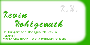 kevin wohlgemuth business card